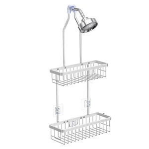 Bathroom <b>Shower</b> Rack Aluminum 60X70cm Wall Mounted Corner <b>Storage</b> With 2 Layers Durable For Shampoo Soap - Product Image 5