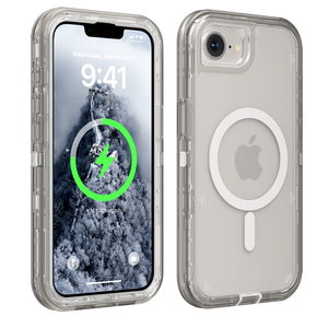 เคสกันกระแทกแบบแม่เหล็กใสสำหรับ Apple <span class=keywords><strong>iPhone</strong></span> 16E/17E/<span class=keywords><strong>SE4</strong></span> รุ่น Heavy Duty Clear Robot Magnetic Rugged Defender Tough Armor - Product Image 3