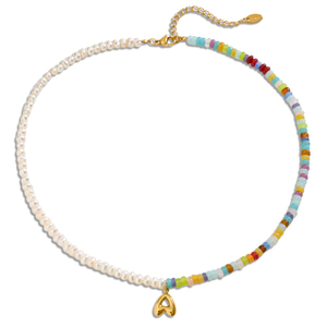 Collar <span class=keywords><strong>con</strong></span> Iniciales y Perla Barroca para Mujer, Tono Dorado, <span class=keywords><strong>con</strong></span> <span class=keywords><strong>Letras</strong></span> del Alfabeto, Joyería Elegante y Brillante, Diseño de Regalo - Product Image 6