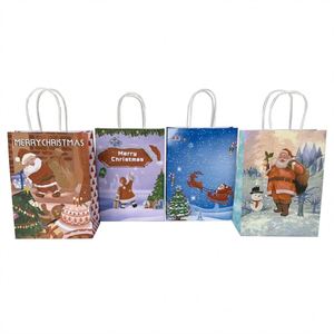 Sac en papier à thème de Noël KUAIMA 16*8*22cm, sac d'emballage avec son propre logo, sacs de Noël pour cadeaux - Product Image 1