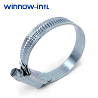 Collier de serrage à vis sans fin de style britannique en acier zingué pour raccord de tuyau automobile, durable