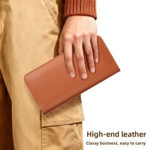 Custodia per telefono compatibile con Apple <span class=keywords><strong>iPhone</strong></span> 17 Pro, OPPO/vivo, custodia a libro in pelle stile <span class=keywords><strong>Samsung</strong></span>, effetto pelle genuina con porta carte - Product Image 3