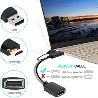 Adaptador HDMI a DisplayPort 4K 60Hz UHD con Logotipo Personalizado, Chapado en Oro, con Alimentación USB, Cable HDMI a DP para Monitor, PC, Laptop