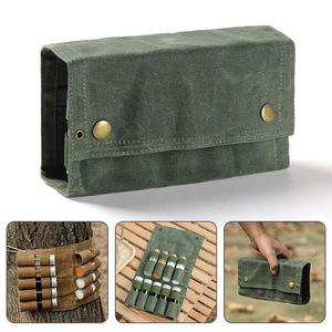 Juego de herramientas de cocina portátil para exteriores, caja de condimentos y organizador de tarros Mason, Camping, barbacoa, supervivencia, incluye Lona de cera de aceite - Product Image 6