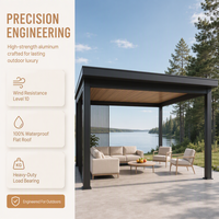 Pergola motorisée en aluminium à toit rétractable, commande à une touche, vente en gros, fabricant de pergolas d'extérieur pour jardin