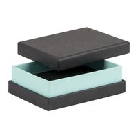 Carton recyclé noir gris blanc Turquoise boucles d'oreilles épaule boîte papier couvrant blanc mousse insertion bijoux cadeau boîte