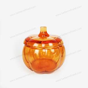 Hổ phách & nâu bí ngô hình lọ thủy tinh tự làm nến với natri-canxi bí ngô Kính chủ sở hữu - Product Image 1