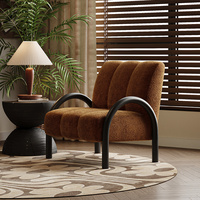 Fauteuil de salon en tissu de style vintage pour les chambres d'hôtes, canapé design pour les balcons d'hôtel, fauteuil inclinable rétro