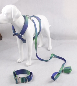 OEMグラデーションタクティカルヘビーデューティー2インチコンバットドッグカラーリーシュハーネス、スライバーメタルハンドルネオプレンパッド入りドッグハーネス - Product Image 6