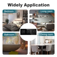 Enchufe de Pared Triple Universal de Vidrio Templado de 228*86 mm, Estándar Europeo de 16 A, Enchufe Francés con 3 Tomas