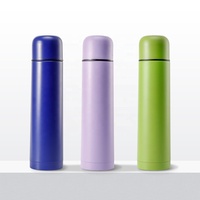 500ml Mini Top Seller Doble pared 18/8 Acero inoxidable Bala Termo Frasco de vacío para el deporte con la taza