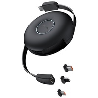 Kabel Data Dapat Ditarik Satu untuk Tiga Pengisian Daya Cepat Aman Seng Magnetik Tipe-c Ke M + L + C PD 20W