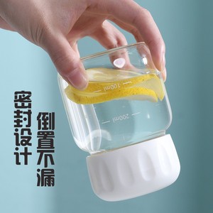 Vasos de vidrio grueso con tapa de 200 ml, reutilizables, portátiles, para viajes y regalos - Product Image 2