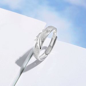 Bague de couple en acier inoxydable plaqué platine, dragon et phénix, avec zircon et diamant, alliance de mariage pour couple - Product Image 6