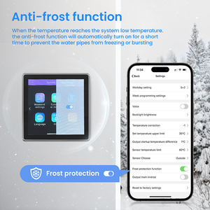 AVATTO WT500 Thermostat intelligent WiFi <span class=keywords><strong>Tuya</strong></span> avec écran tactile couleur de 4,0 pouces, personnalisable OEM/ODM pour le chauffage électrique/à eau/à gaz - Product Image 5