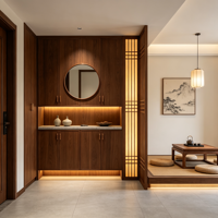 Meubles minimalistes sur mesure en MDF pour toute la maison, armoires blanches sans poignées, étagères intégrées avec éclairage LED, présentoir encastré, salon, chambre à coucher
