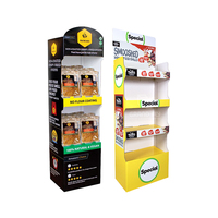 Support d'affichage en carton pour en-cas publicitaire écologique personnalisé, présentoir de sol en carton ondulé pour pain, étagère d'affichage pour chips de pommes de terre, biscuits, vente au détail