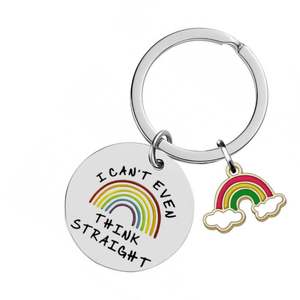 Lésbico cosas orgullo regalo para novio novia pareja <span class=keywords><strong>Gay</strong></span> Pansexual LGBT divertido Día de San Valentín Metal Arco Iris llavero - Product Image 6