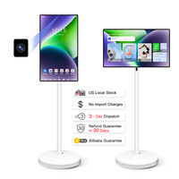 Téléviseur intelligent Android 24 pouces 128 Go avec batterie intégrée, tablette TV intelligente roulante, caméra, télécommande, pour fêtes de famille, TV intelligente 4K UHD portable