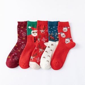 All Seasons Hooded High-Crew European American Tube <b>Socks</b> Creative <b>Cartoon</b> Christmas Decorations Featuring New Year Snowman - Product Image 3