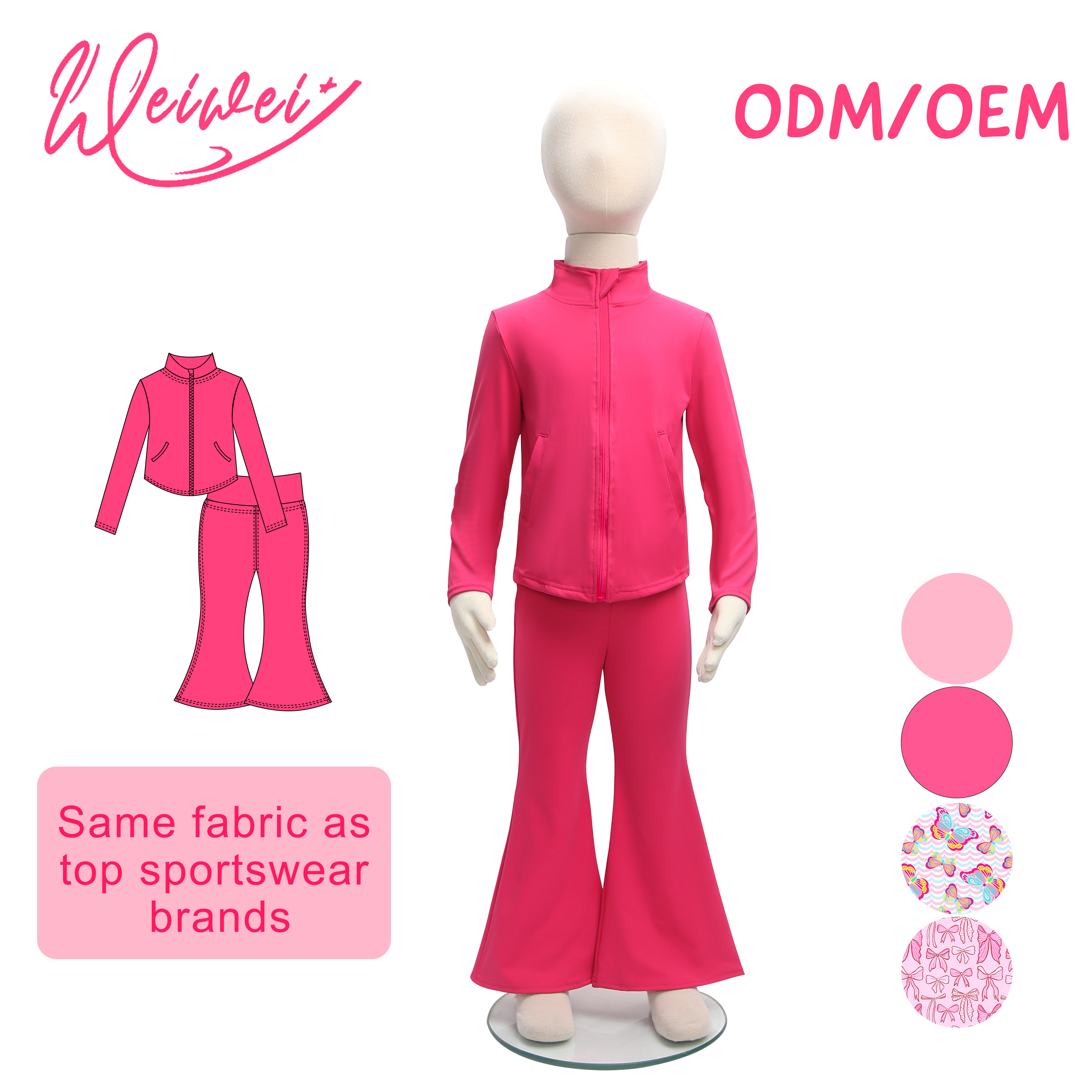 WeiWei Low MOQ Custom Young Solid Color Yoga Set For Girls Private Label CPC Certified Buttery Soft Naked Feel For Workout