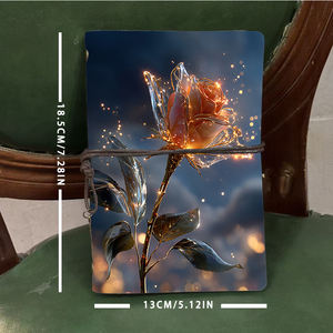 Carnet A6 avec <span class=keywords><strong>d</strong></span>écoration de feuille Cadeau <span class=keywords><strong>d</strong></span>'anniversaire de travail pour assistants administratifs avec verre comme rose avec Ef étincelant - Product Image 4
