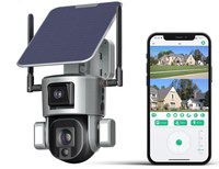 Caméra de sécurité extérieure sans fil solaire à double liaison 4G 4K 1080P 4MP AI Caméra PTZ à suivi automatique
