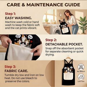 Custom Printed Home <b>Kitchen</b> <b>Apron</b> with Removable Hand Towels Waterproof BBQ Baking Cooking Chef <b>Aprons</b> - Product Image 2