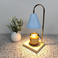 Lampe chauffe-bougie électrique en bois et métal avec lumière de fusion de cire pour bougies parfumées et décoration intérieure réglable