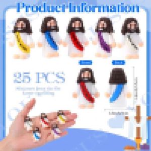 Figuras de Plástico Mini Lindas 2025 al por Mayor, Juguetes de Pascua con Mensaje 'Jesús te Ama', Imagen de Jesús Pequeño con Manos Levantadas - Product Image 4