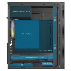 Boîtier <span class=keywords><strong>PC</strong></span> Mid-Tower Durable pour M-ATX ITX, 4 Emplacements PCI, 3 Disques Durs, 1 SSD, Points de Fixation Multi-Ventilateurs, Accessoire Hôte <span class=keywords><strong>PC</strong></span> - Product Image 6