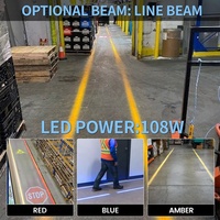 Lumière laser virtuelle de guidage de sécurité piétonne pour chariot élévateur industriel, lignes vertes, rouges et bleues pour entrepôt et trottoir