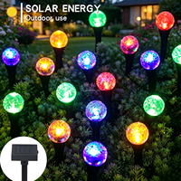 Lampes solaires à piquet LED RGB étanches en forme de globe de cristal pour extérieur, jardin, pelouse, allée, décoration paysagère
