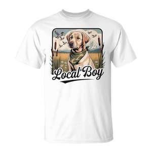 Camiseta vintage con diseño de escena de atardecer y perro de caza Labrador de la zona local - Product Image 1