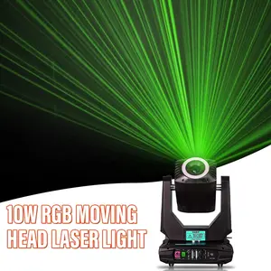 Настраиваемый логотип полноцветная анимация 10 Вт RGB движущаяся головка лазерный свет для диско среднего театра