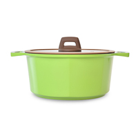 Kualitas tinggi desain Modern antilengket wajan penggorengan Bakelite lembut pegangan sentuh ramah lingkungan lapisan keramik Set memasak rumah logam
