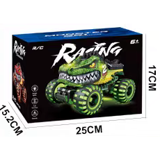 <span class=keywords><strong>Giocattoli</strong></span> <span class=keywords><strong>Monster</strong></span> <span class=keywords><strong>Truck</strong></span> DWI Dowellin, 360 ° Auto RC Acrobatiche con Dinosauri Rotanti, Musica, 2 Batterie e Luci LED Stroboscopiche Wireless - Product Image 4