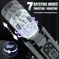 Masturbador Masculino Automático con Pantalla LED, 7 Funciones de Vibración, Empuje, Rotación, Succión y Lamido, Juguete Sexual con Vacío para Masturbación Masculina