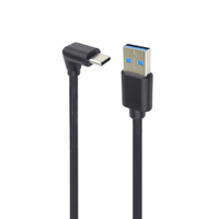 Cable USB 3.0 Tipo-A a USB-C de 90 Grados, 5Gbps de Alta Velocidad, Carga Rápida de 3A, PVC, para Teléfonos y Juegos