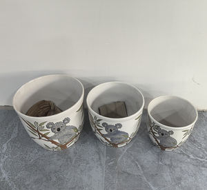 Macetas de cerámica para plantas selváticas con diseño de <span class=keywords><strong>Koala</strong></span>, bonitas macetas Bosai de porcelana para jardín, dormitorio, sala de estar, balcón, decoración - Product Image 2