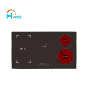 36'' Built-in Electric Cooktop Tempered Glass Combi Induction + Ceramic Hob