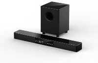 Barre de son multi-canaux en bois OEM ETISTAR à 5 haut-parleurs avec subwoofer et basses profondes pour téléviseur et systèmes home cinéma, télécommande incluse, 120W