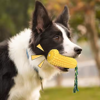 Fournitures pour animaux de compagnie en peluche portables durables Simulation de maïs chien résistant aux morsures dentition chiot tige corde avec ventilation sonore TPR matériel