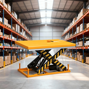 Электрический ножничный подъемник с фиксированной платформой для тяжелых грузов, гидравлический рабочий стол для перемещения материалов на производстве - Product Image 4