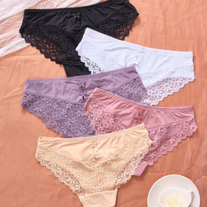 6017 all'ingrosso 5 <span class=keywords><strong>Pack</strong></span> mutandine <span class=keywords><strong>perizoma</strong></span> in pizzo Sexy mutandine in misto cotone mutandine in pizzo con <span class=keywords><strong>perizoma</strong></span> Bikini - Product Image 1