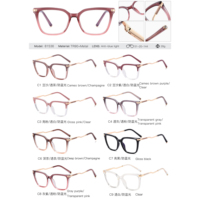 MS 81536 2024 Nuevas mujeres TR90 + Marco de anteojos de metal Óptico Anti-Gafas de luz azul Gafas Diseño brillante colorido Logotipo personalizado