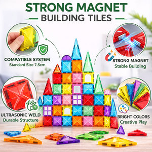 Jouets de construction magnétiques <span class=keywords><strong>Maison</strong></span> de princesse pour filles, jouets pour filles de 3, 4 et 5 ans, jouets de construction STEM pour enfants - Product Image 1