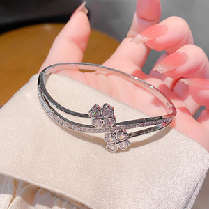 Diamond <b>Bracelet</b> <b>White</b> Gold Round Brilliant Cut Full Diamond Wedding Women's Jewelry - Product Image 3