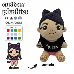 Peluches personnalisées avec logo, fabricant de jouets en peluche, peluche personnalisée Chibi Girl, oreilles de <span class=keywords><strong>chat</strong></span>, pattes de léopard, animal en peluche, poupée en peluche - Product Image 1
