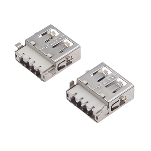 Connecteur USB 2.0 Type-A Femelle, Montage encastré à profil bas avec oreilles de fixation, Options de montage vertical traversant ou SMT complet, Isolant - Product Image 4